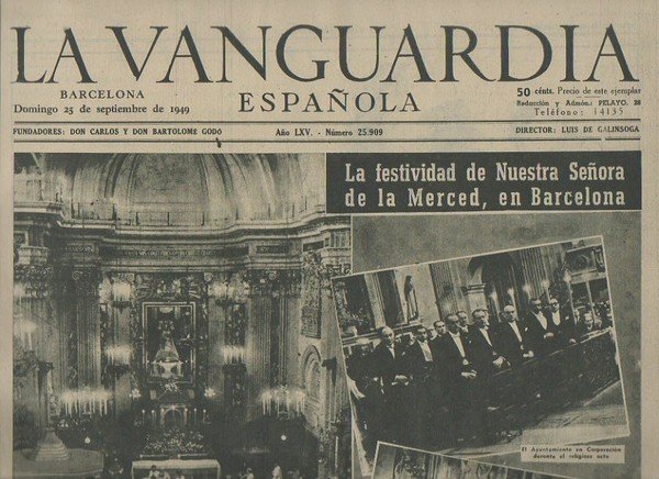 LA VANGUARDIA ESPAÑOLA. AÑO LXV. NUMERO 25.909. DOMINGO 25 DE …