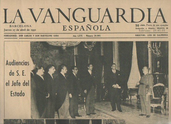 LA VANGUARDIA ESPAÑOLA. AÑO LXVI. NUMERO 26.091. JUEVES 27 DE …