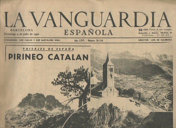 LA VANGUARDIA ESPAÑOLA. AÑO LXVI. NUMERO 26.154. DOMINGO 9 DE …