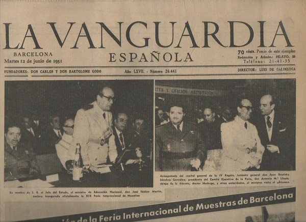 LA VANGUARDIA ESPAÑOLA. AÑO LXVII. NUMERO 26.441. MARTES 12 DE …