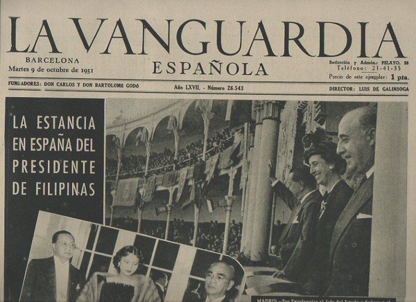 LA VANGUARDIA ESPAÑOLA. AÑO LXVII. NUMERO 26.543. MARTES 9 DE …