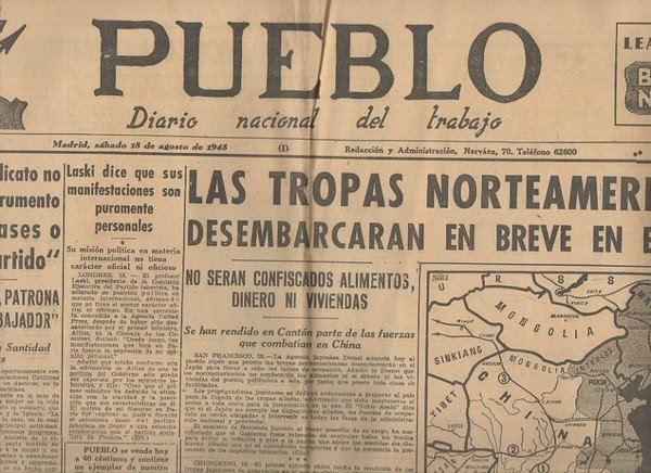 PUEBLO. DIARIO NACIONAL DEL TRABAJO. AÑO VI. NUM. 1.687. MADRID, …