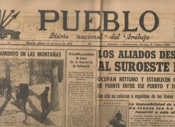 PUEBLO. DIARIO NACIONAL DEL TRABAJO. AÑO V. NUM. 1.099. MADRID, …
