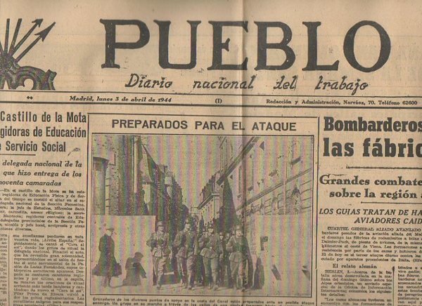 PUEBLO. DIARIO NACIONAL DEL TRABAJO. AÑO V. NUM. 1.160. MADRID, …