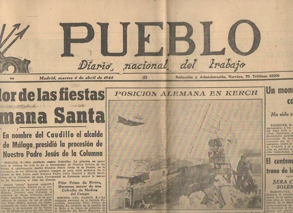 PUEBLO. DIARIO NACIONAL DEL TRABAJO. AÑO V. NUM. 1.161. MADRID, …