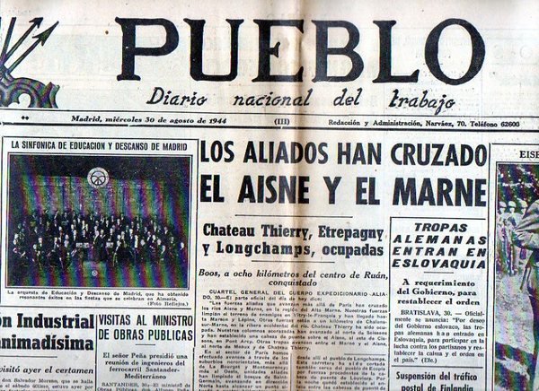 PUEBLO. DIARIO NACIONAL DEL TRABAJO. AÑO V. NUM. 1.286. MADRID, …