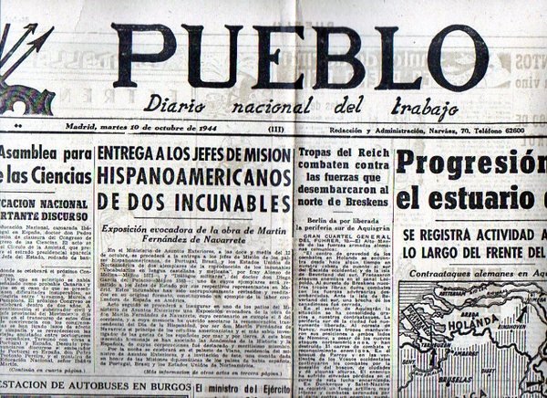 PUEBLO. DIARIO NACIONAL DEL TRABAJO. AÑO V. NUM. 1.321. MADRID, …