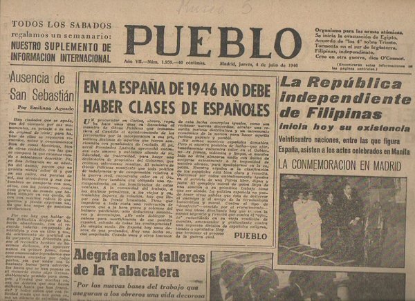 PUEBLO. AÑO VII. NUM. 1.959. MADRID, JUEVES, 4 DE JULIO …
