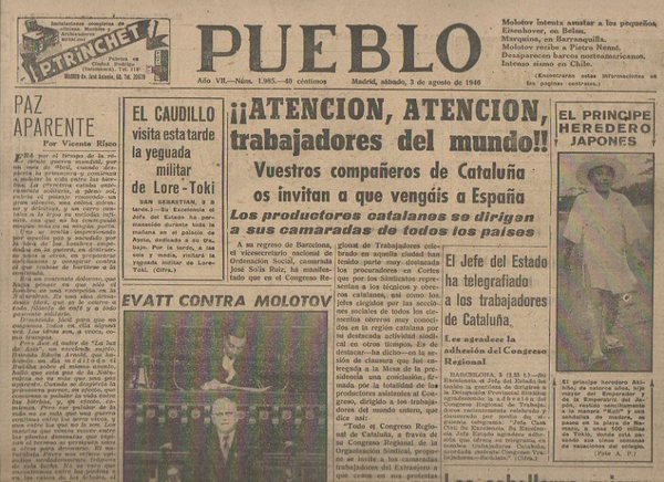 PUEBLO. AÑO VII. NUM. 1.985. MADRID, SABADO, 3 de AGOSTO …