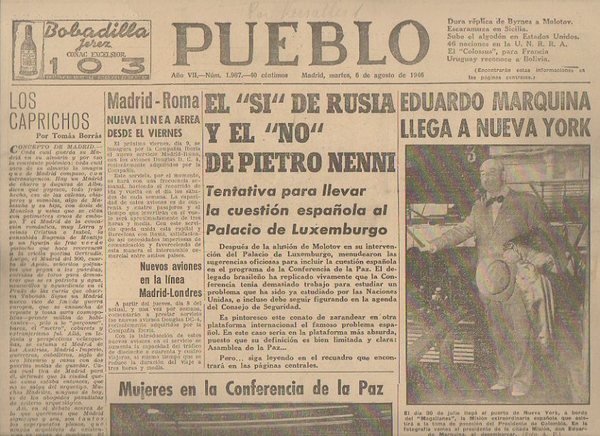 PUEBLO. AÑO VII. NUM. 1.987. MADRID, MARTES, 6 de AGOSTO …