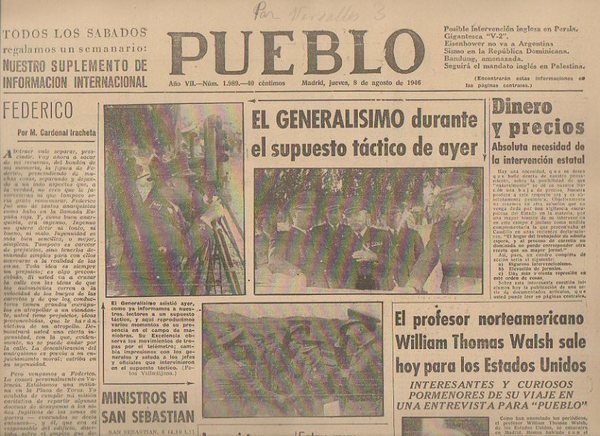 PUEBLO. AÑO VII. NUM. 1.989. MADRID, JUEVES, 8 de AGOSTO …