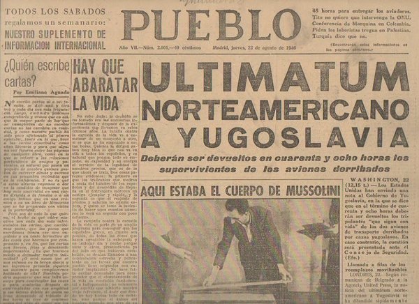 PUEBLO. AÑO VII. NUM. 2.001. MADRID, JUEVES, 22 DE AGOSTO …