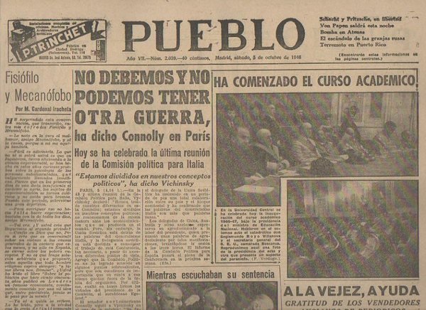 PUEBLO. AÑO VII. NUM. 2.039. MADRID, SABADO, 5 DE OCTUBRE …
