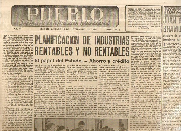 PUEBLO. SUPLEMENTO DE INFORMACION INTERNACIONAL. AÑO V. NUM. 222. MADIRD, …