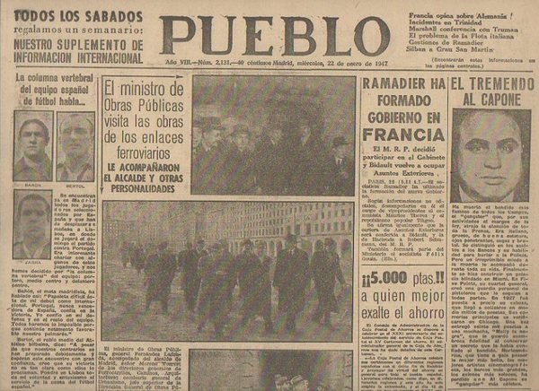 PUEBLO. AÑO VIII. NUM. 2.131. MADRID, MIERCOLES, 22 DE ENERO …