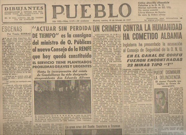 PUEBLO. AÑO VIII. NUM. 2.127. MADRID, MARTES, 18 DE FEBRERO …