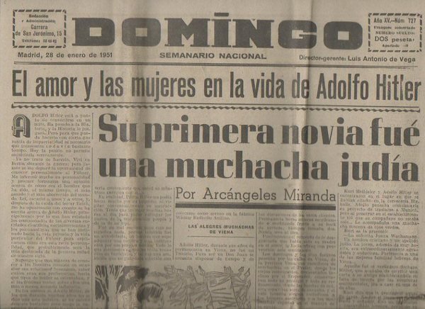 DOMINGO. SEMANARIO NACIONAL. AÑO XV. N. 727. MADRID, 28 DE …