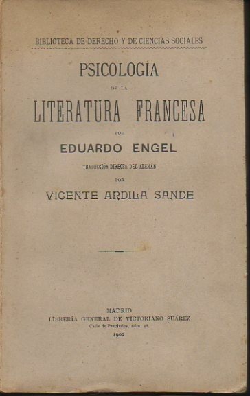 PSICOLOGIA DE LA LITERATURA FRANCESA.