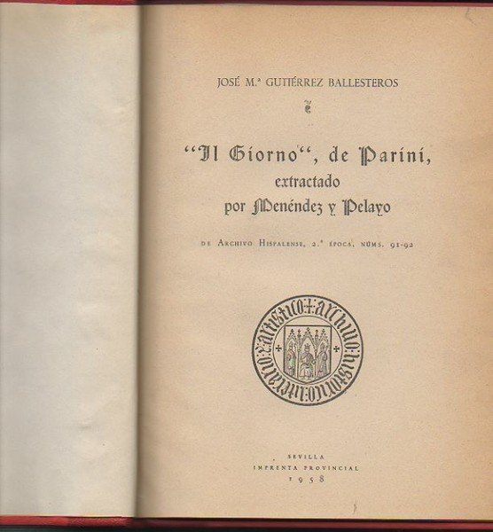 IL GIORNO, DE PARINI, EXTRACTADO POR MENENDEZ Y PELAYO.