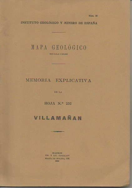 VILLAMAÑAN. MAPA GEOLOGICO DE ESPAÑA. MEMORIA EXPLICATIVA DE LA HOJA …