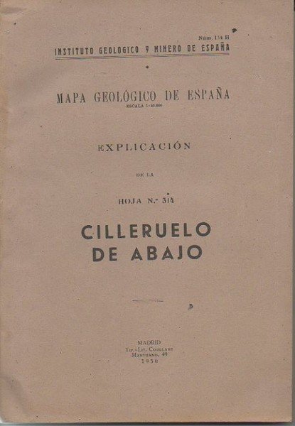 CILLERUELO DE ABAJO. MAPA GEOLOGICO DE ESPAÑA. EXPLICACION DE LA …