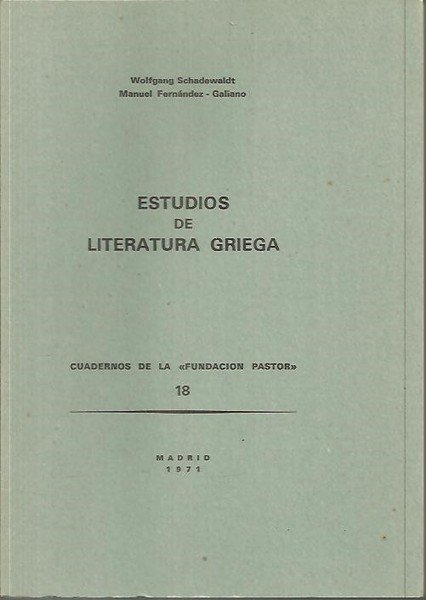 CUADERNOS DE LA FUNDACION PASTOR. N. 18. ESTUDIOS DE LITERATURA …