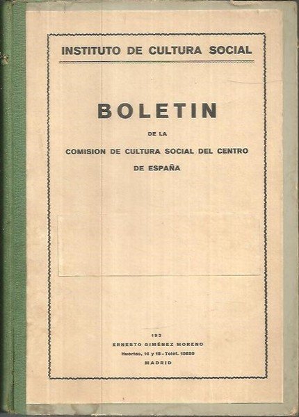 BOLETIN DE LA COMISION DE CULTURA SOCIAL DEL CENTRO DE …