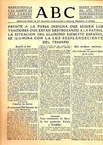 ABC. DIARIO ILUSTRADO. AÑO XXXII. N. 10357. 9-AGOSTO-1936.