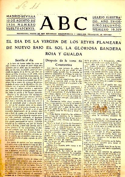 ABC. DIARIO ILUSTRADO. AÑO XXXII. N. 10359. 12-AGOSTO-1936.