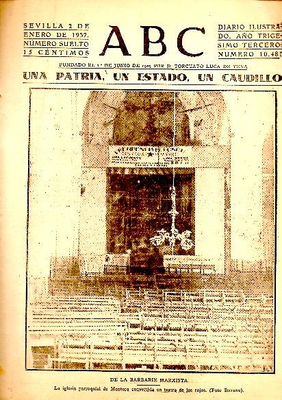 ABC. DIARIO ILUSTRADO. AÑO XXXIII. N. 10481. 2-ENERO-1937.