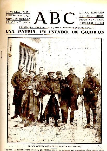 ABC. DIARIO ILUSTRADO. AÑO XXXIII. N. 10490. 13-ENERO-1937.