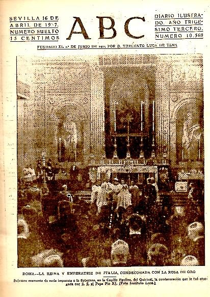 ABC. DIARIO ILUSTRADO. AÑO XXXIII. N. 10569. 16-ABRIL-1937.