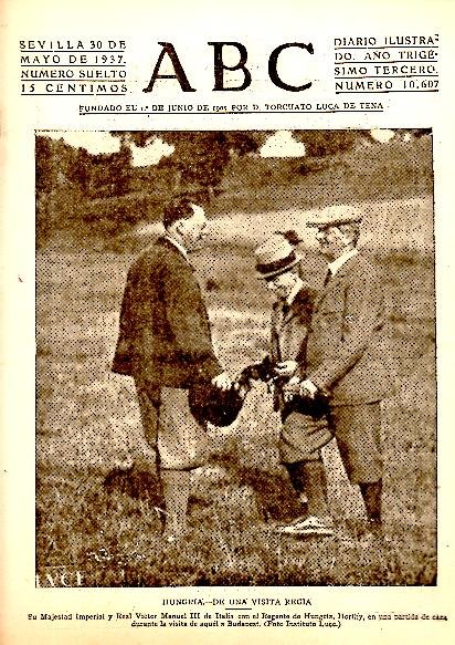 ABC. DIARIO ILUSTRADO. AÑO XXXIII. N. 10607. 30-MAYO-1937.