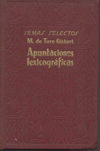 APUNTACIONES LEXICOGRAFICAS.
