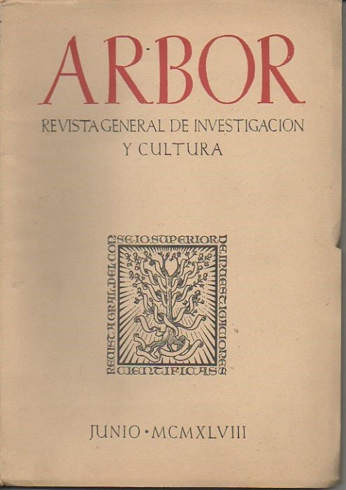 ARBOR. REVISTA GENERAL DE INVESTIGACION Y CULTURA. N. 30. TOMO …