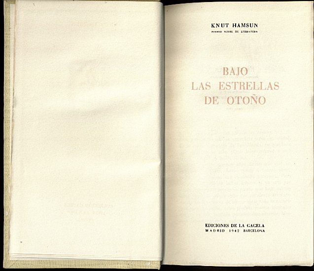 BAJO LAS ESTRELLAS DE OTOÑO.