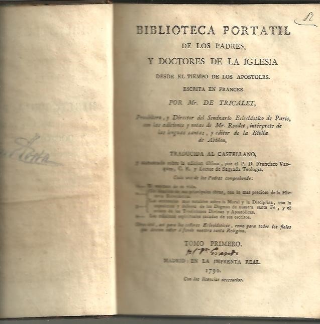 BIBLIOTECA PORTATIL DE LOS PADRES Y DOCTORES DE LA IGLESIA …