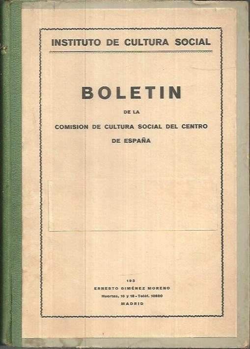 BOLETIN DE LA COMISION DE CULTURA SOCIAL DEL CENTRO DE …