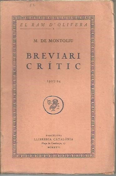 BREVIARI CRITIC. 1923-1924.