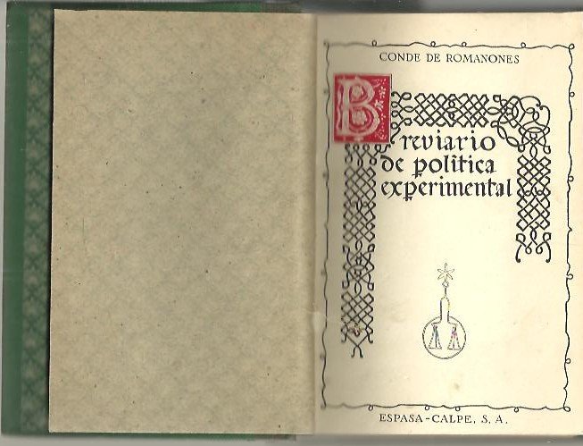 BREVIARIO DE POLITICA EXPERIMENTAL.