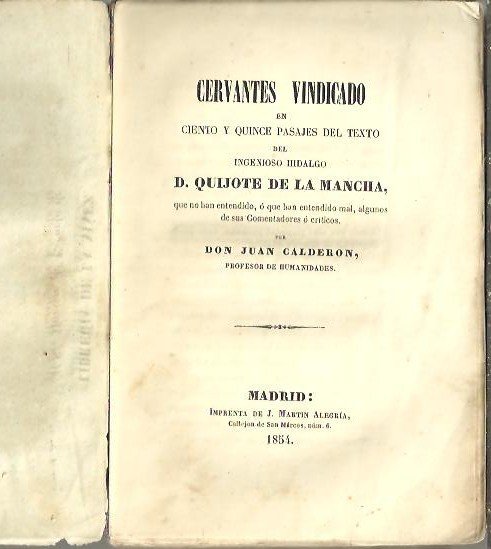 CERVANTES VINDICADO EN CIENTO Y QUINCE PASAJES DEL TEXTO DEL …