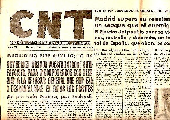 CNT. ORGANO DE LA CONFEDERACION NACIONAL DEL TRABAJO. AÑO VI. …