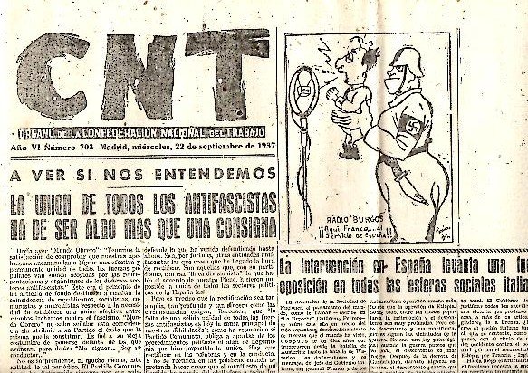 CNT. ORGANO DE LA CONFEDERACION NACIONAL DEL TRABAJO. AÑO VI. …