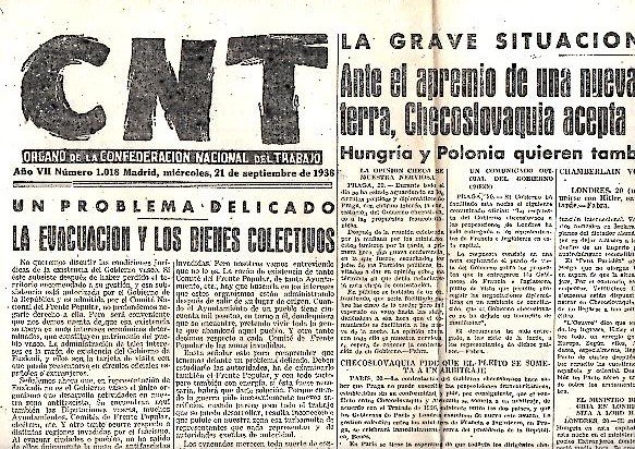 CNT. ORGANO DE LA CONFEDERACION NACIONAL DEL TRABAJO. AÑO VII. …