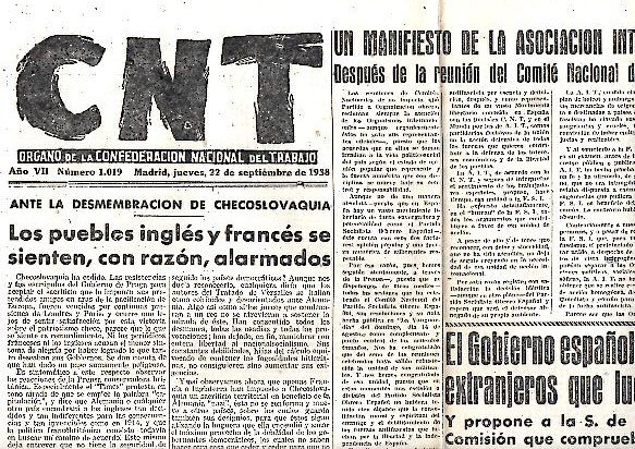 CNT. ORGANO DE LA CONFEDERACION NACIONAL DEL TRABAJO. AÑO VII. …