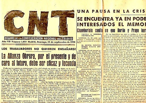 CNT. ORGANO DE LA CONFEDERACION NACIONAL DEL TRABAJO. AÑO VII. …