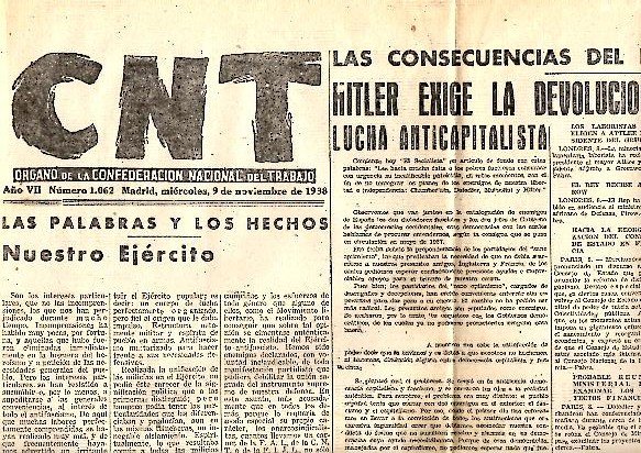 CNT. ORGANO DE LA CONFEDERACION NACIONAL DEL TRABAJO. AÑO VII. …