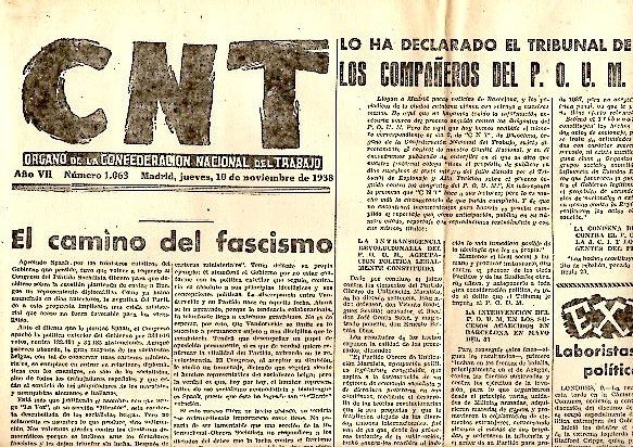 CNT. ORGANO DE LA CONFEDERACION NACIONAL DEL TRABAJO. AÑO VII. …