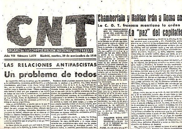 CNT. ORGANO DE LA CONFEDERACION NACIONAL DEL TRABAJO. AÑO VII. …