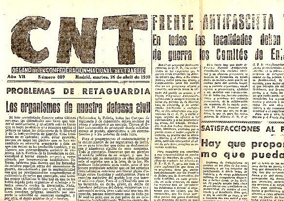 CNT. ORGANO DE LA CONFEDERACION NACIONAL DEL TRABAJO. AÑO VII. …